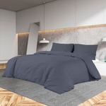 Set posteljine za poplun antracit 260x240 cm pamučni