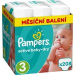 Pampers pelene Pleny Active Baby 3 Midi, 208 kom