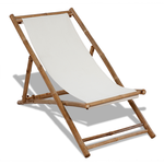 vidaXL Stolica/ležaljka za sunce od bambusa i platna