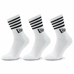 Set od 3 para unisex visokih čarapa New Era Stripe Crew 13113626 White