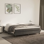 Okvir za krevet s oprugama tamnosivi 180x200 cm baršunasti