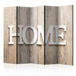 Paravan u 5 dijelova - Room divider – Home on wooden boards 225x172