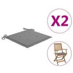 vidaXL Jastuci za vrtne stolice 2 kom sivi 40 x 40 x 4 cm od tkanine