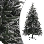 vidaXL Umjetno božićno drvce sa snijegom zeleno 210 cm PVC i PE
