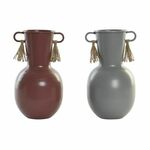 Vase DKD Home Decor 14 x 13 x 24 cm Grey Metal Terracotta (2 Units)