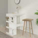 Barski stol sa stalkom za pohranu bijeli 100x50x101 5cm iverica