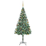 vidaXL Umjetno božićno drvce LED s kuglicama i šiškama 180 cm