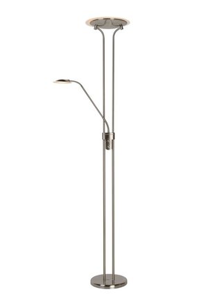 LUCIDE 19792/24/12 | ChampionL Lucide podna svjetiljka 180cm 2x sa tiristorskim prekidačem fleksibilna 1x LED 1600lm + 1x LED 230lm 3000K krom