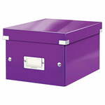 Ljubičasta kartonska kutija za pohranu s poklopcem 22x28x16 cm Click&amp;Store – Leitz