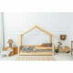 Dječji krevet od masivnog bora u obliku kućice 90x140 cm u prirodnoj boji Mila RMW – Adeko