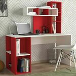 Radni stol, Bijela bojaCrvena, Coral - White, Red