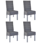 vidaXL Blagovaonske stolice 4 kom od kubu ratana i drva manga sive