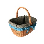 AtmoWood Pletena košara za nabavku s plavozelenom tkaninom