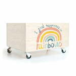 Dječja kutija za odlaganje od borovine na kotačima Folkifreckles Rainbow