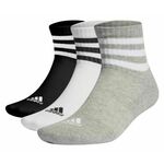 Čarape za tenis Adidas Cushioned Sportswear Mid-Cut Socks 3P - medium grey heather/white/black