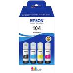 Epson tinta 104 EcoTank Multipack original kombinirano pakiranje crn, cijan, žut, purpurno crven C13T00P640