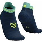 Compressport Pro Racing Socks V4.0 Ultralight Run Low Dress Blues/Eggshell Blue/Green Sheen T4 Čarape za trčanje