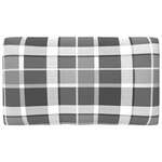 Jastuk za sofu od paleta sivi karirani 70 x 40 x 12 cm