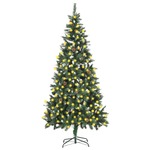Umjetno božićno drvce s LED svjetlima i šiškama 210 cm