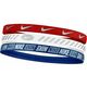 Bend za glavu Nike Metallic Hairbands 3.0 3P - university red/white/game royal