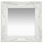 Zidno ogledalo u baroknom stilu 40 x 40 cm bijelo
