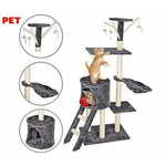 WEBHIDDENBRAND Pet Toys drvo za mačke i grebalica za mačke, 140x50x35 cm, 3 razine
