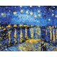 slikanje po brojevima 50x40 , Starry night over the Rone by Van Gogh, sa drvenim okvirom i setom za slikanje