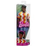 Barbie Fashionista muška lutka s valovitom, šarenom majicom - Mattel