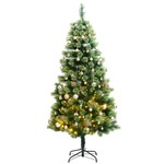 Umjetno božićno drvce 300 LED sa šarkama i kuglicama 180 cm