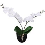 vidaXL Umjetna orhideja s posudom od 30 cm Bijela