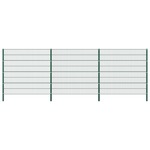 vidaXL Panel za ogradu sa stupovima željezni 5,1 m zeleni