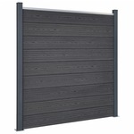 Set panela za ogradu sivi 180 x 186 cm WPC