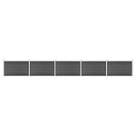 vidaXL Set panela za ogradu WPC 872 x 105 cm crni