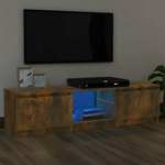 vidaXL TV ormarić s LED svjetlima boja dimljenog hrasta 140x40x35,5 cm