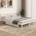 vidaXL Okvir za krevet od masivne borovine 140 x 190 cm bijeli