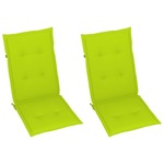 vidaXL Jastuci za vrtne stolice 2 kom jarko zeleni 120 x 50 x 4 cm