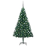 vidaXL Umjetno božićno drvce LED sa setom kuglica zeleno 150 cm PVC