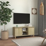 vidaXL TV ormarić s nogama od masivnog drva 103,5x35x50 cm boja hrasta