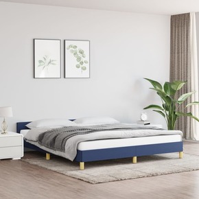 VidaXL Okvir za krevet s uzglavljem plavi 160 x 200 cm od tkanine