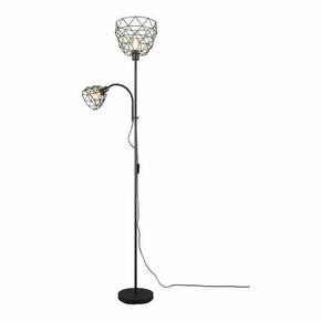 Crna stojeća svjetiljka s metalnim sjenilom (visina 180 cm) Haval – Trio
