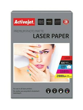 ActiveJet AP4-110M100L Matte Photo Paper za laserske pisače; A4; 100 PC