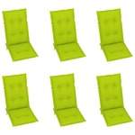 vidaXL Jastuci za vrtne stolice 6 kom jarko zeleni 120 x 50 x 7 cm