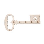 AtmoWood Drvena vješalica za ključeve - ključ sa kućicom
