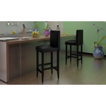 vidaXL Set od 4 moderne barske stolice eko kože crni