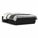 vidaXL Okvir za krevet s LED svjetlima crni 120 x 200 cm drveni