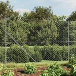 vidaXL Lančana ograda sa šiljastim držačima srebrna 2 x 10 m