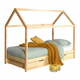 Dječji krevet od masivnog bora u obliku kućice/s dodatnim ležajem s prostorom za odlaganje 90x200 cm u prirodnoj boji DALLAS – Vipack