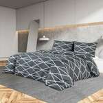 Set posteljine za poplun sivi 140 x 200 cm pamučni