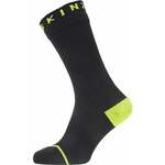 Sealskinz Waterproof All Weather Mid Length Sock With Hydrostop Black/Neon Yellow M Biciklistički čarape