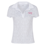 Ženski teniski polo majica EA7 Woman Jersey Polo Shirt - white python